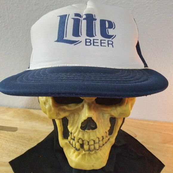 Vintage Lite Beer Logo Snap Back Trucker Hat - Picture 1 of 9